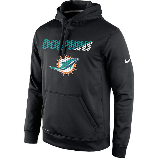 Men Miami Dolphins Nike Kick Off Staff Performance Pullover Hoodie Black